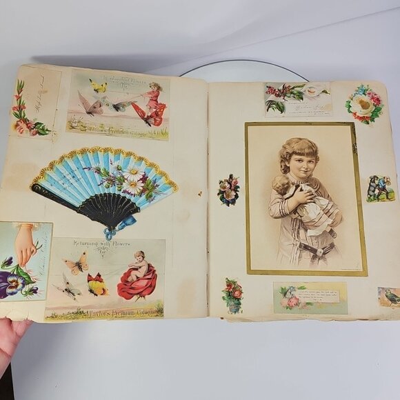 1800s Antique Scrapbook Loaded With Hundreds Of Cards Amazing Historical Book - Picture 4 of 16